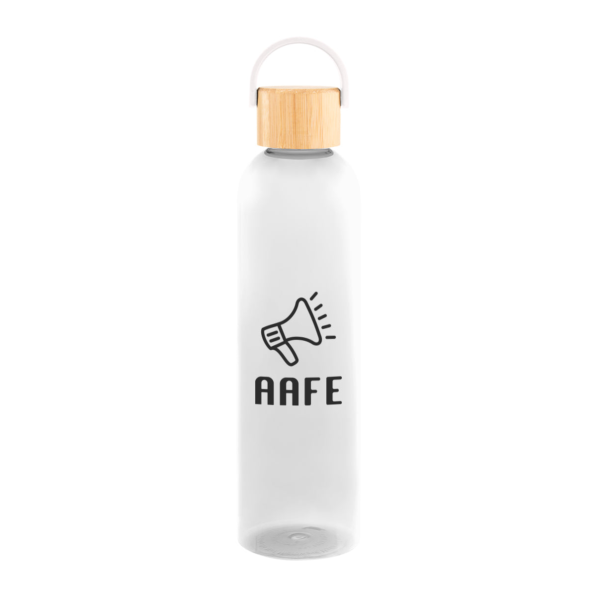 Jeffrey Bottle with Bamboo Lid and Carry Handle, 32 oz - Clear - Silk Screen