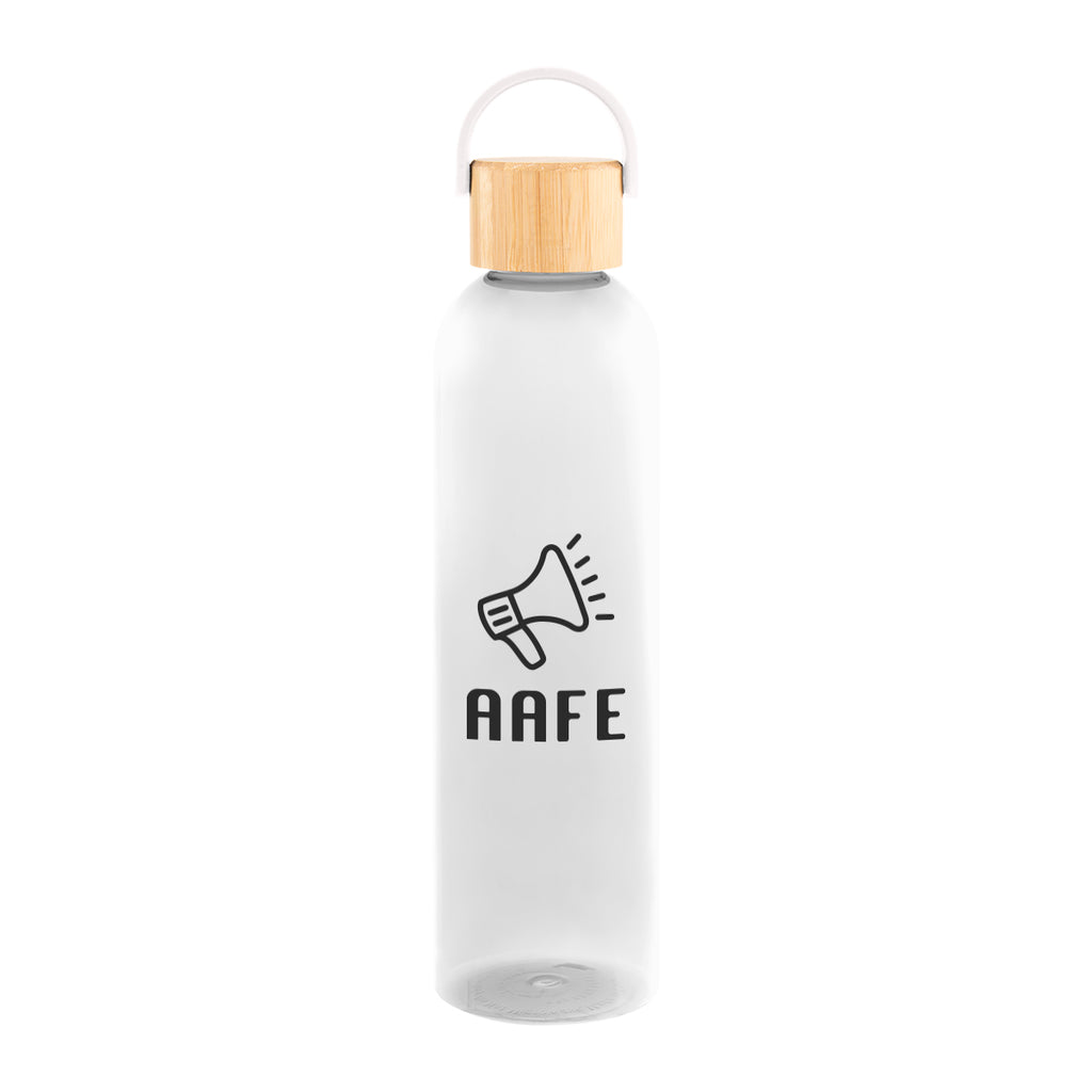 Jeffrey Bottle with Bamboo Lid and Carry Handle, 32 oz - Clear - Silk Screen