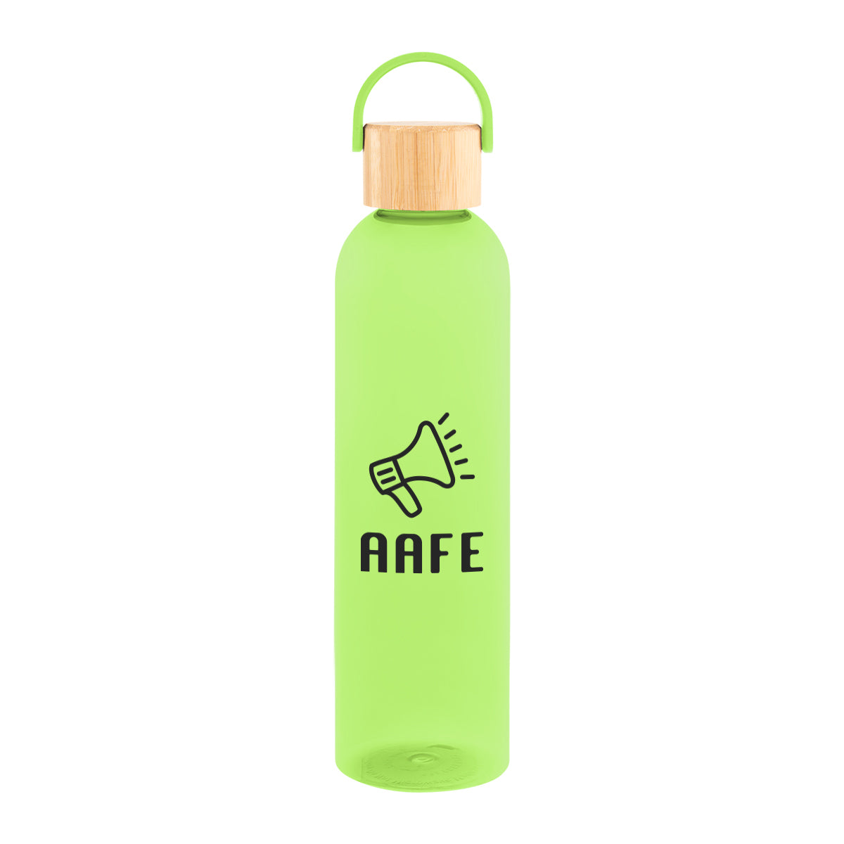 Jeffrey Bottle with Bamboo Lid and Carry Handle, 32 oz - Lime Green - Silk Screen