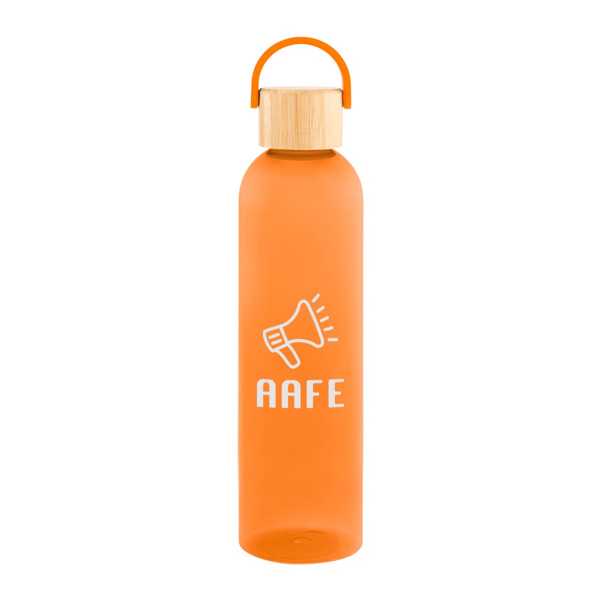Jeffrey Bottle with Bamboo Lid and Carry Handle, 32 oz - Orange - Silk Screen