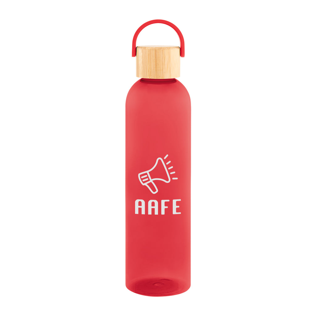 Jeffrey Bottle with Bamboo Lid and Carry Handle, 32 oz - Red - Silk Screen