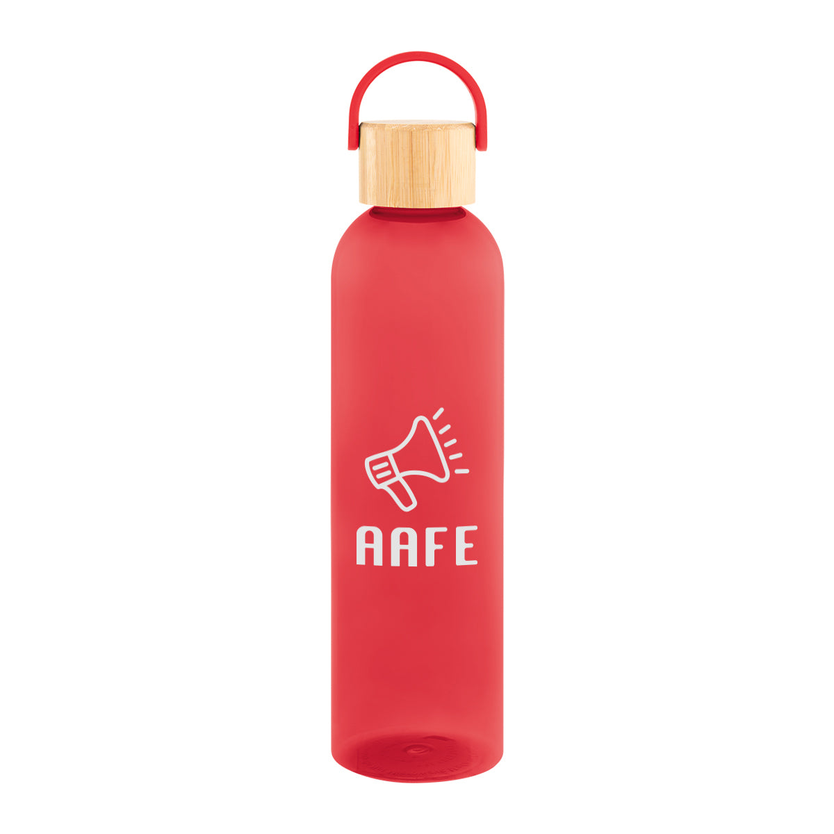 Jeffrey Bottle with Bamboo Lid and Carry Handle, 32 oz - Red - Silk Screen