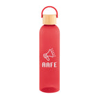 Jeffrey Bottle with Bamboo Lid and Carry Handle, 32 oz - Red - Silk Screen