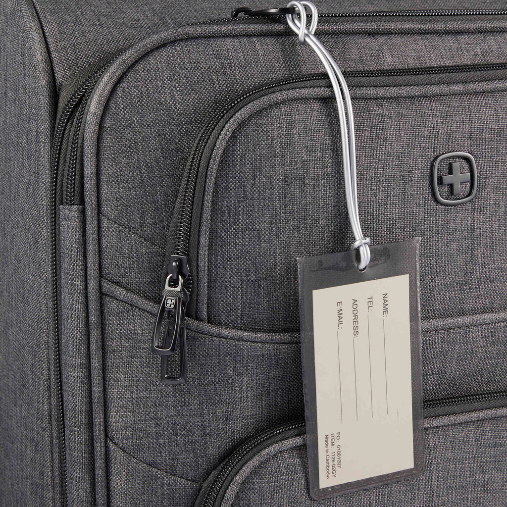 Jelly Luggage Tag in Clear PVC - Gray - Detail