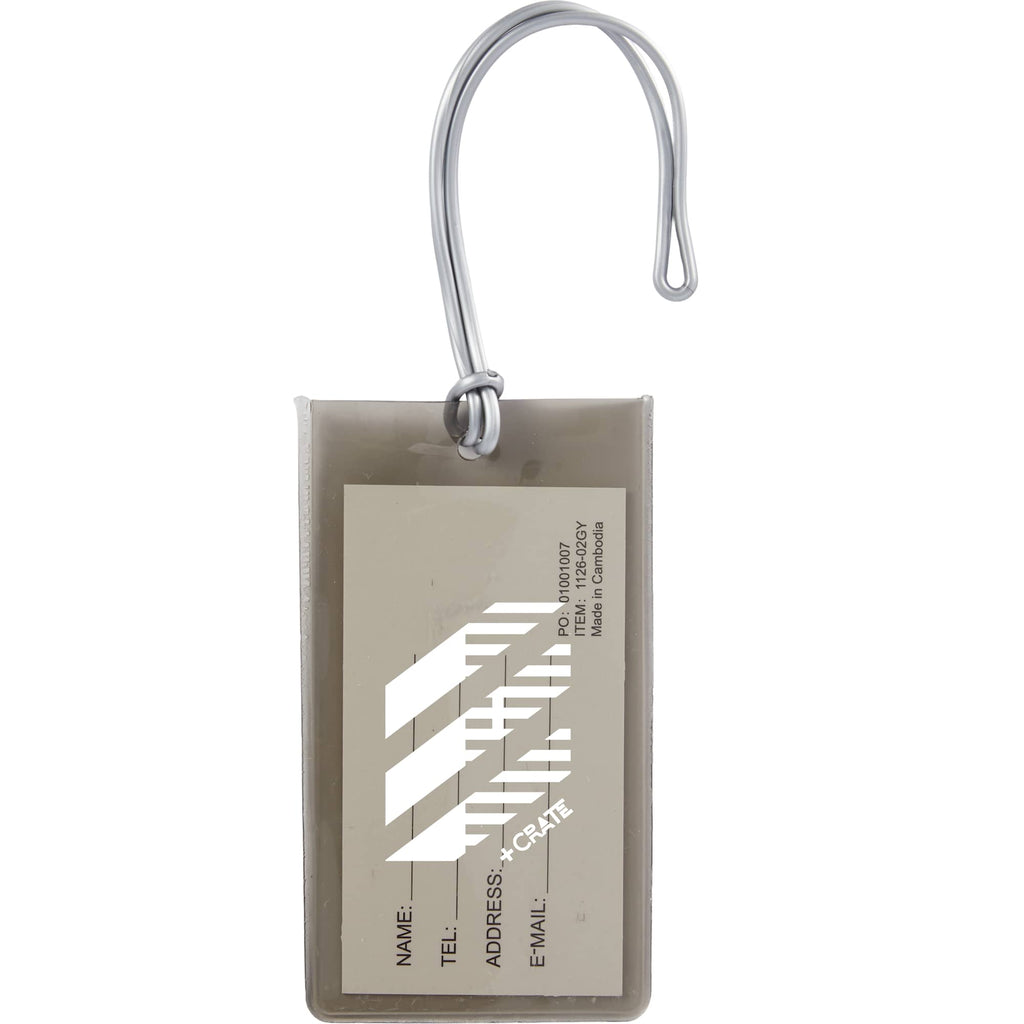 Jelly Luggage Tag in Clear PVC - Gray - Front