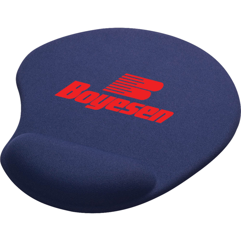 Jersey Mouse Pad with Gel Wrist Rest Full Color - Blue - Front