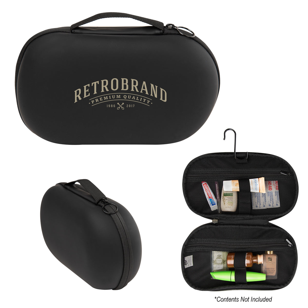 Jet Set Toiletry Bag in Silicone - Black - Silk Screen