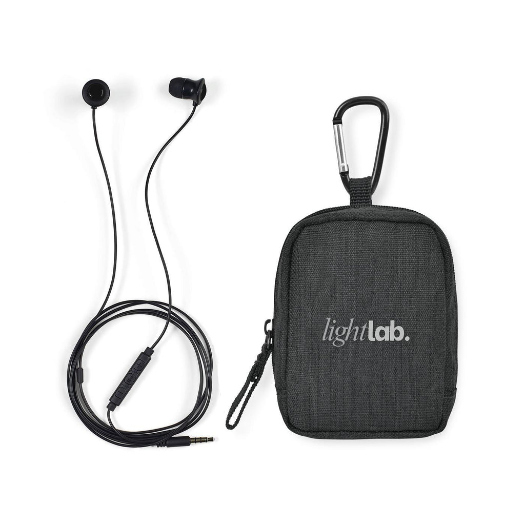 Jetset Wired Travel Earbuds with Mini Pouch Bag Charm Transfer - Black Sand - View 1