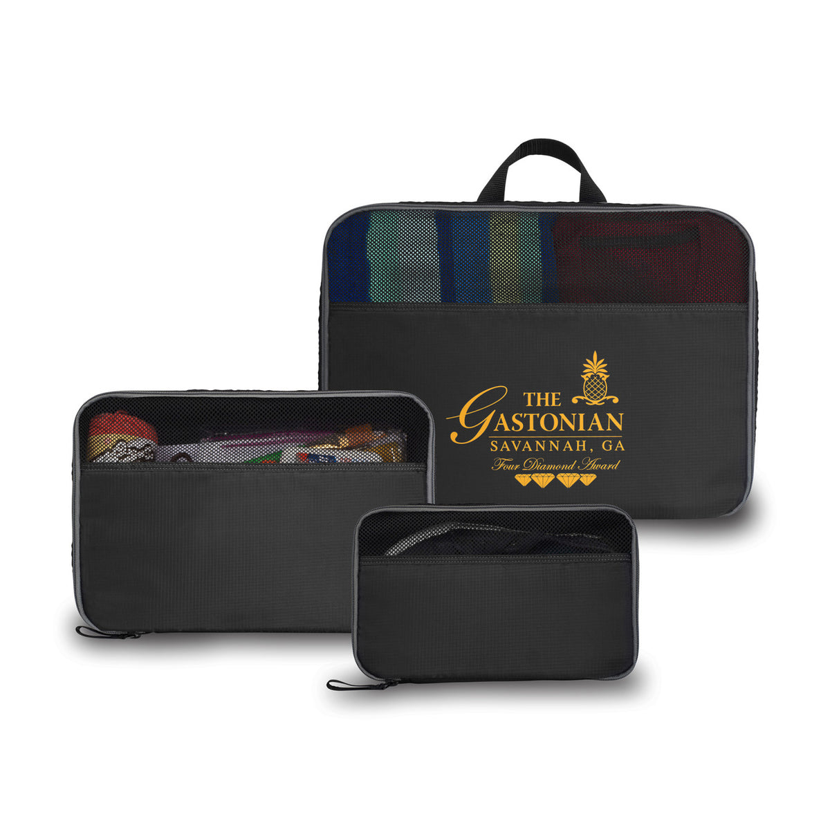 Jetsetter Ripstop Packing Cubes, Set of 3 Embroidery - Black - View 1