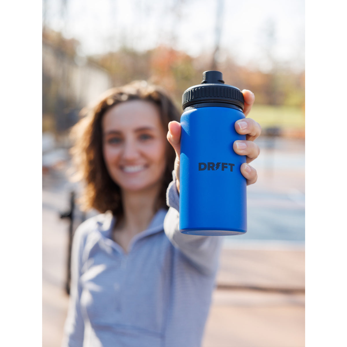 Jett Aluminum Water Bottle with Chug Lid, 16 oz - Sport Blue - View 4