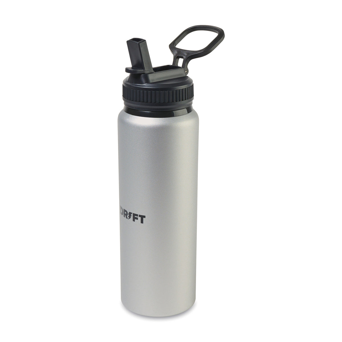 Jett Aluminum Water Bottle with Straw Lid, 32 oz - Silver - View 2