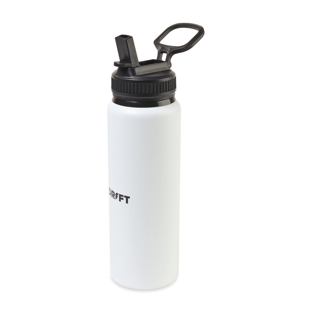 Jett Aluminum Water Bottle with Straw Lid, 32 oz - White - View 2