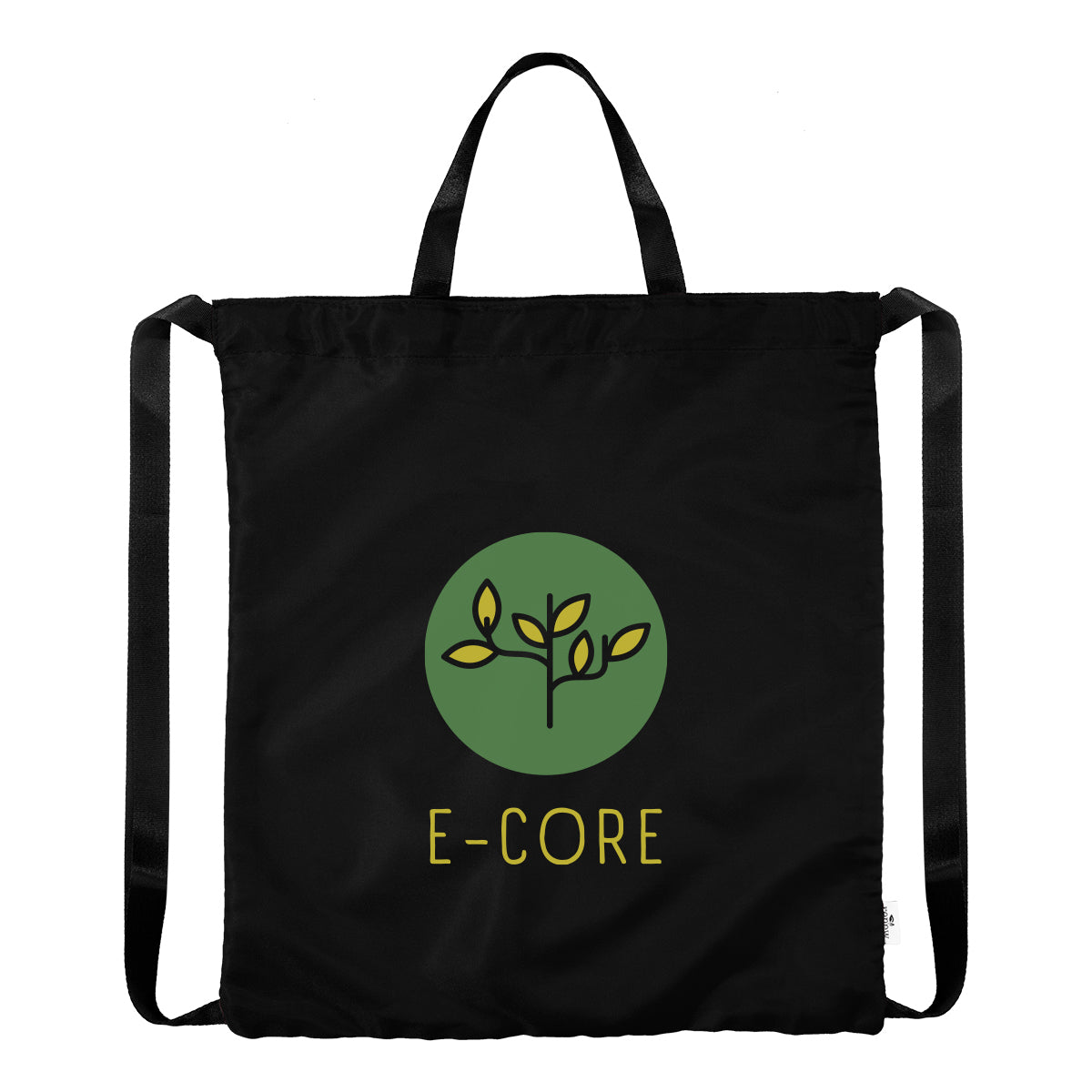Joel Drawstring Tote Bag in Recycled PET - Black - Colorbrite