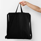 Joel Drawstring Tote Bag in Recycled PET - Black - Handle