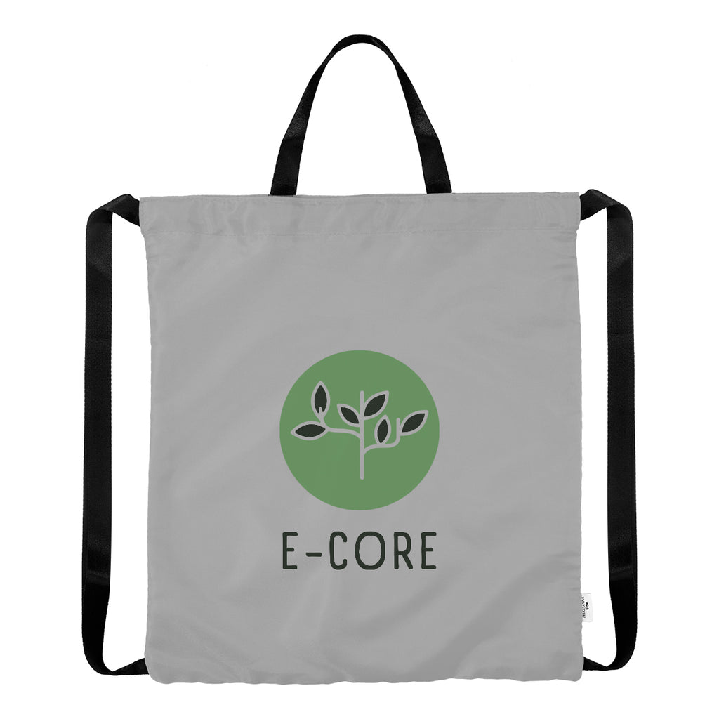 Joel Drawstring Tote Bag in Recycled PET - Gray - Colorbrite