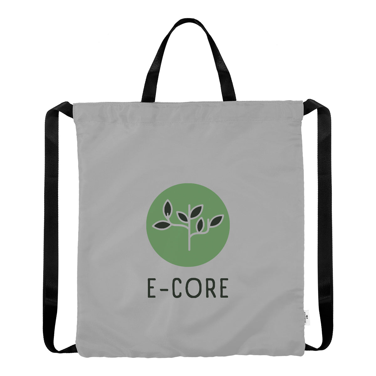 Joel Drawstring Tote Bag in Recycled PET - Gray - Colorbrite