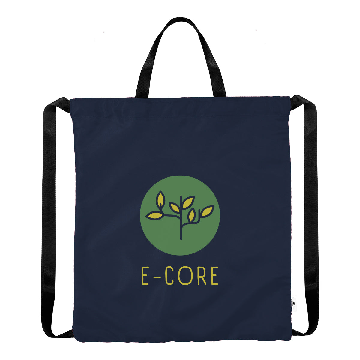 Joel Drawstring Tote Bag in Recycled PET - Navy - Colorbrite