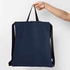 Joel Drawstring Tote Bag in Recycled PET - Navy - Handle