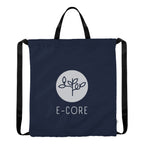 Joel Drawstring Tote Bag in Recycled PET - Navy - Silk Screen