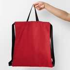 Joel Drawstring Tote Bag in Recycled PET - Red - Handle