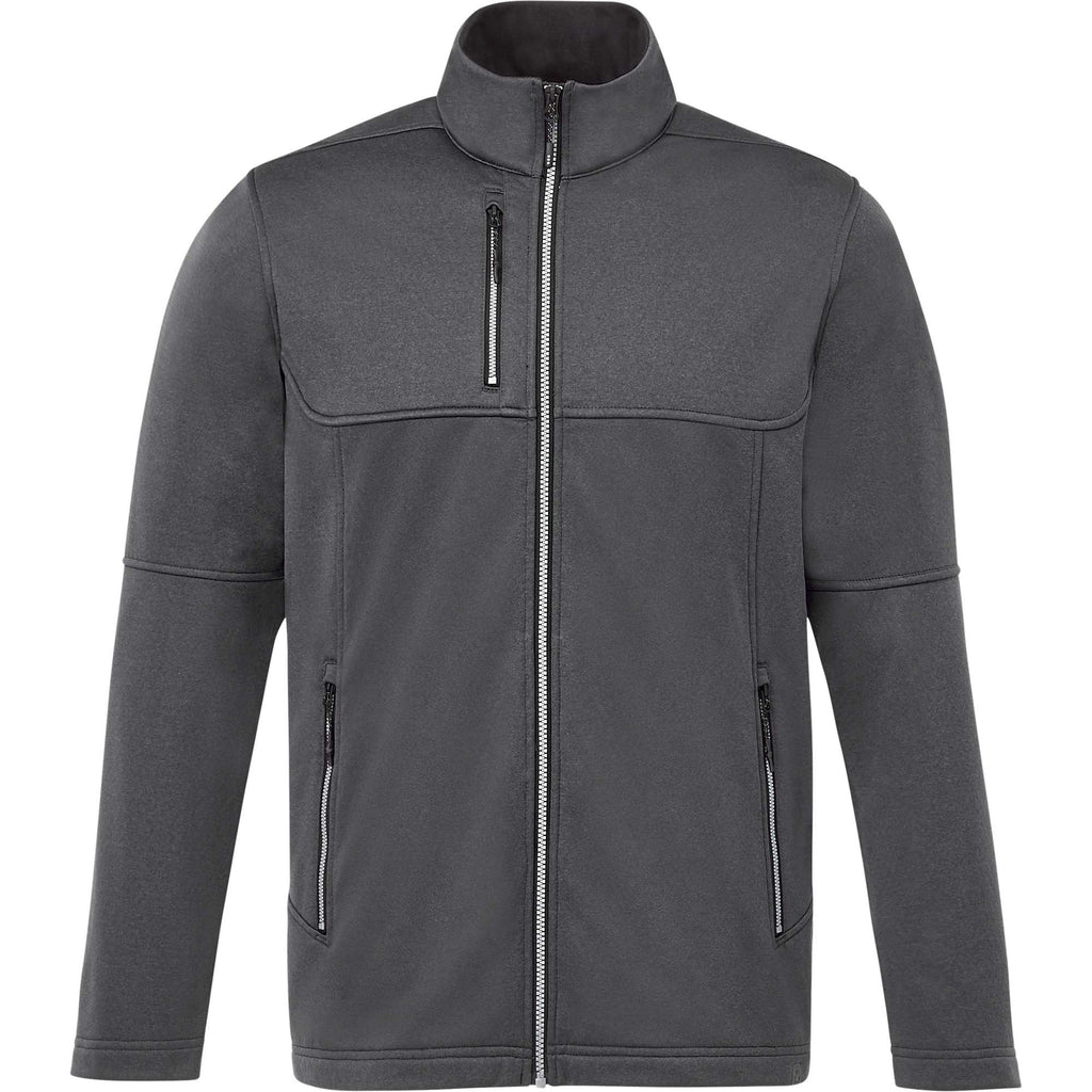 Joris Recycled Waterproof Softshell Jacket for Men Debossing - Heather Dark Charcoal - Front 2