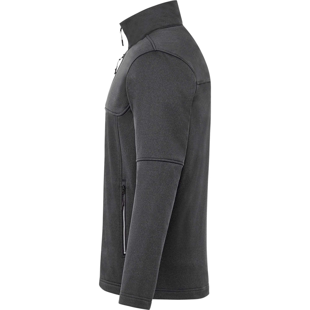 Joris Recycled Waterproof Softshell Jacket for Men Debossing - Heather Dark Charcoal - Left Side