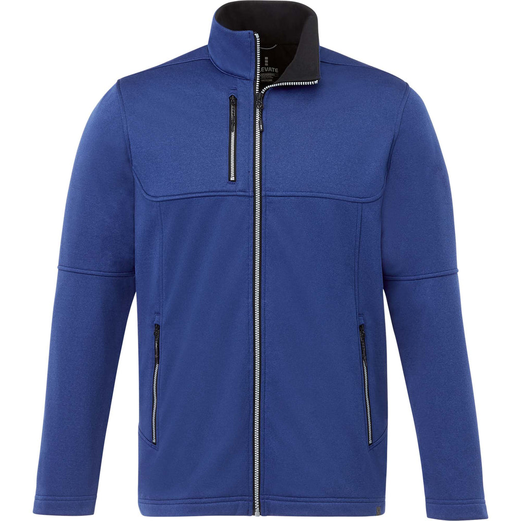 Joris Recycled Waterproof Softshell Jacket for Men Embroidery - Metro Blue Heather - Front