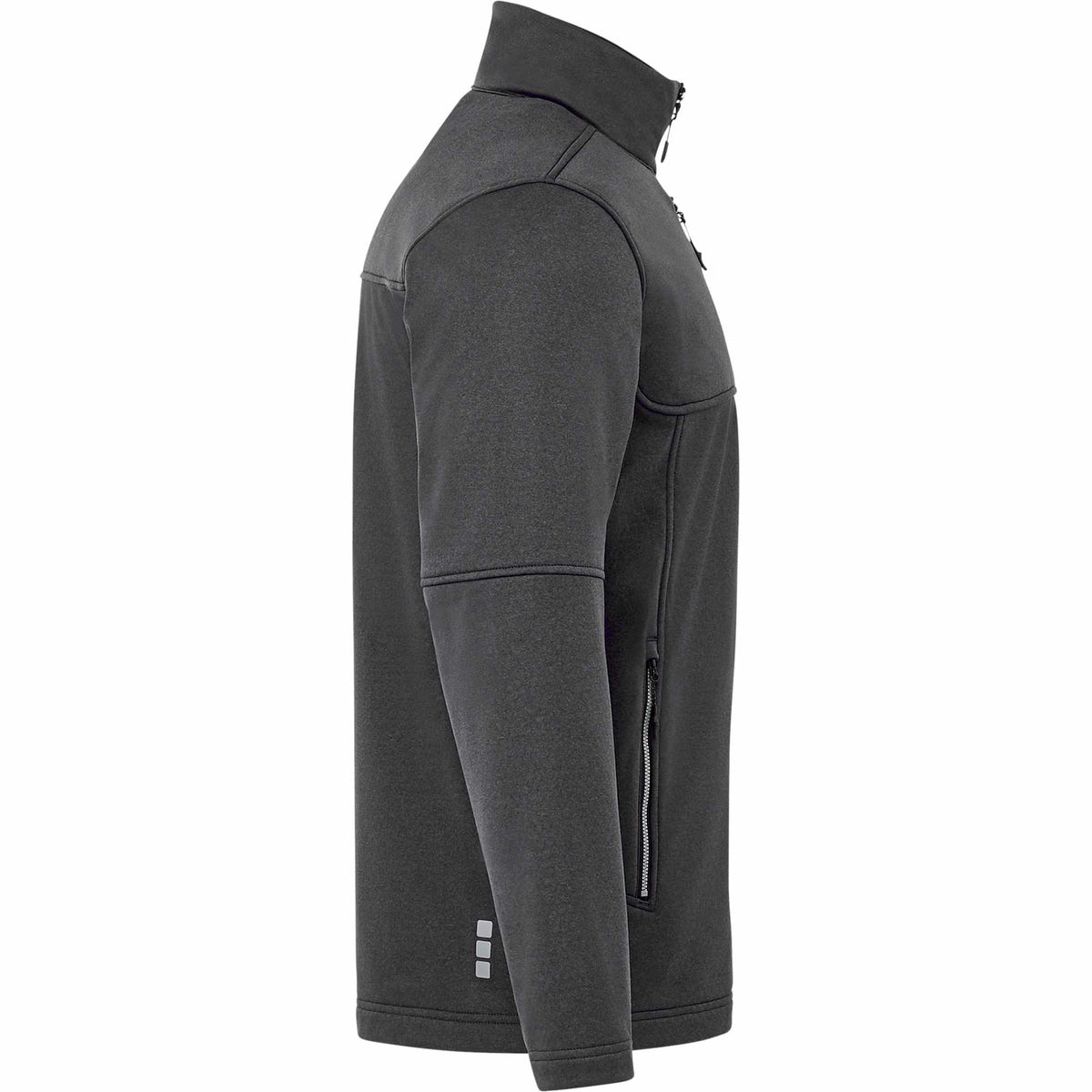 Joris Recycled Waterproof Softshell Jacket for Men Laser Engraving - Heather Dark Charcoal - Right Side