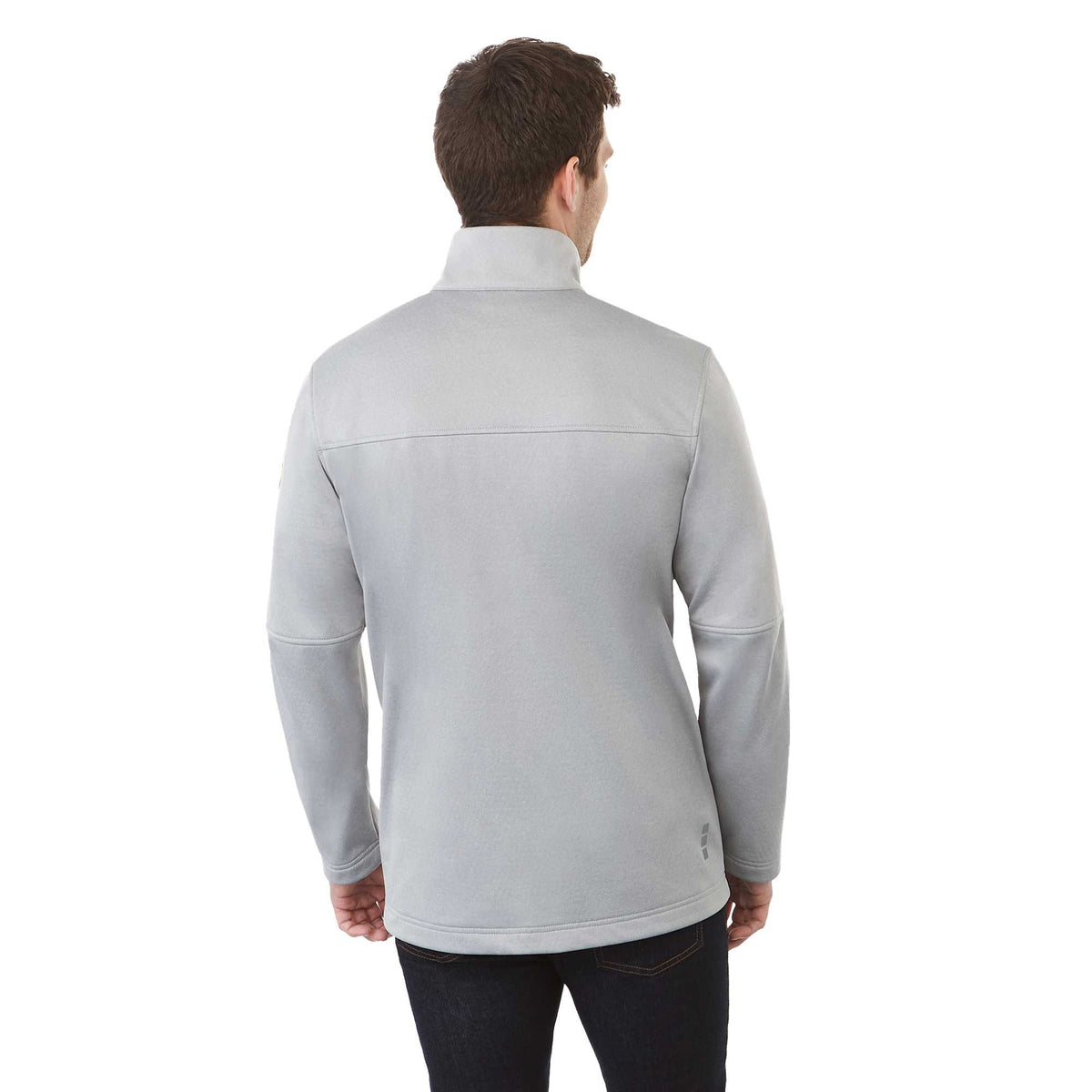 Joris Recycled Waterproof Softshell Jacket for Men Laser Engraving - Silver Heather - Back On Model