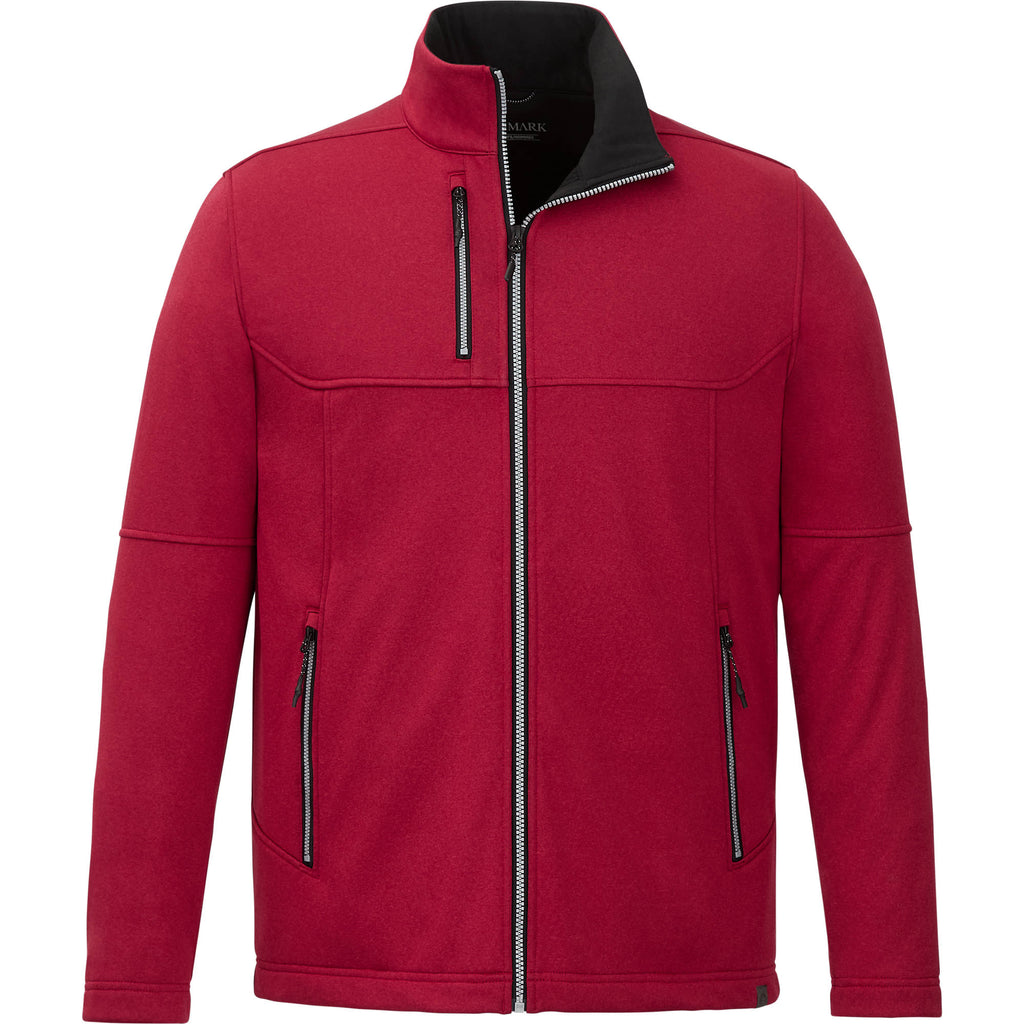 Joris Recycled Waterproof Softshell Jacket for Men Transfer - Vintage Red Heather - Front