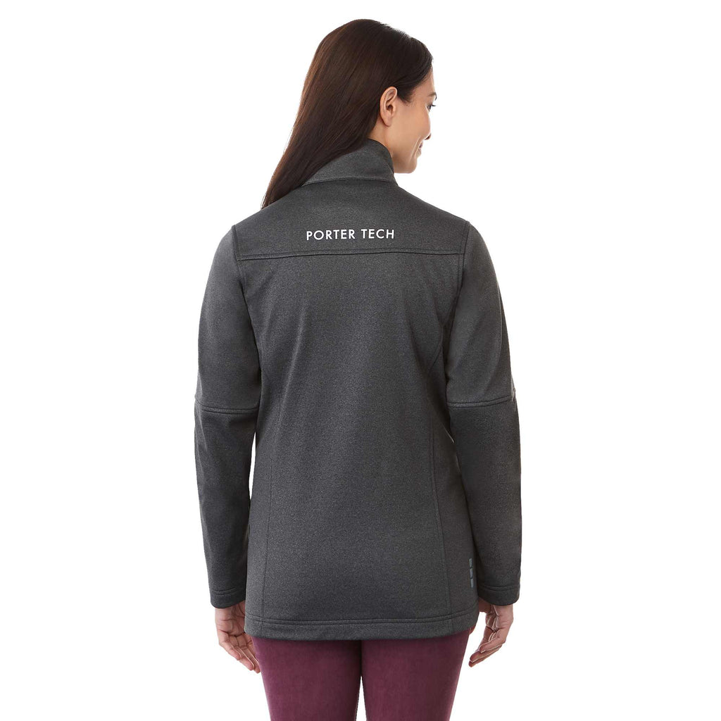 Joris Recycled Waterproof Softshell Jacket for Women Transfer - Heather Dark Charcoal - Back On Model