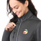 Joris Recycled Waterproof Softshell Jacket for Women Transfer - Heather Dark Charcoal - Left Angle On Model