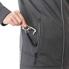 Joris Recycled Waterproof Softshell Jacket for Women Transfer - Heather Dark Charcoal - On Model Detail