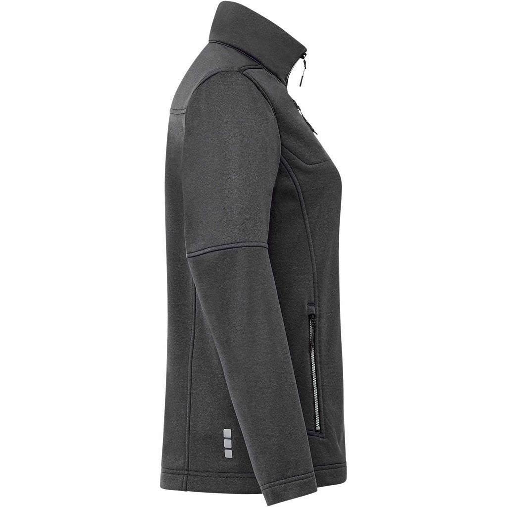 Joris Recycled Waterproof Softshell Jacket for Women Transfer - Heather Dark Charcoal - Right Side