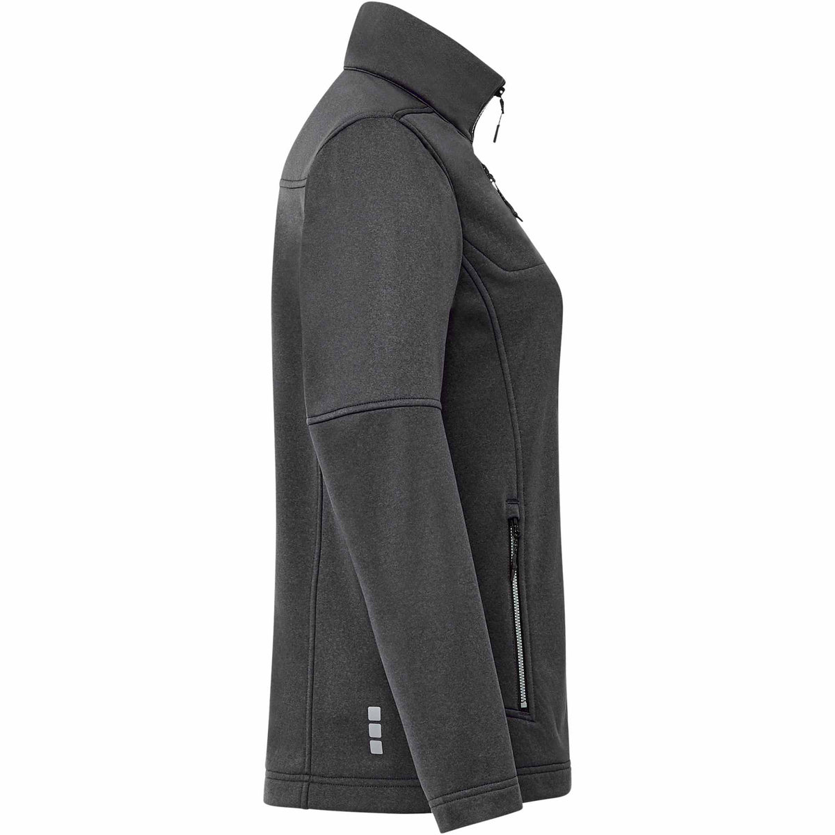 Joris Recycled Waterproof Softshell Jacket for Women Transfer - Heather Dark Charcoal - Right Side