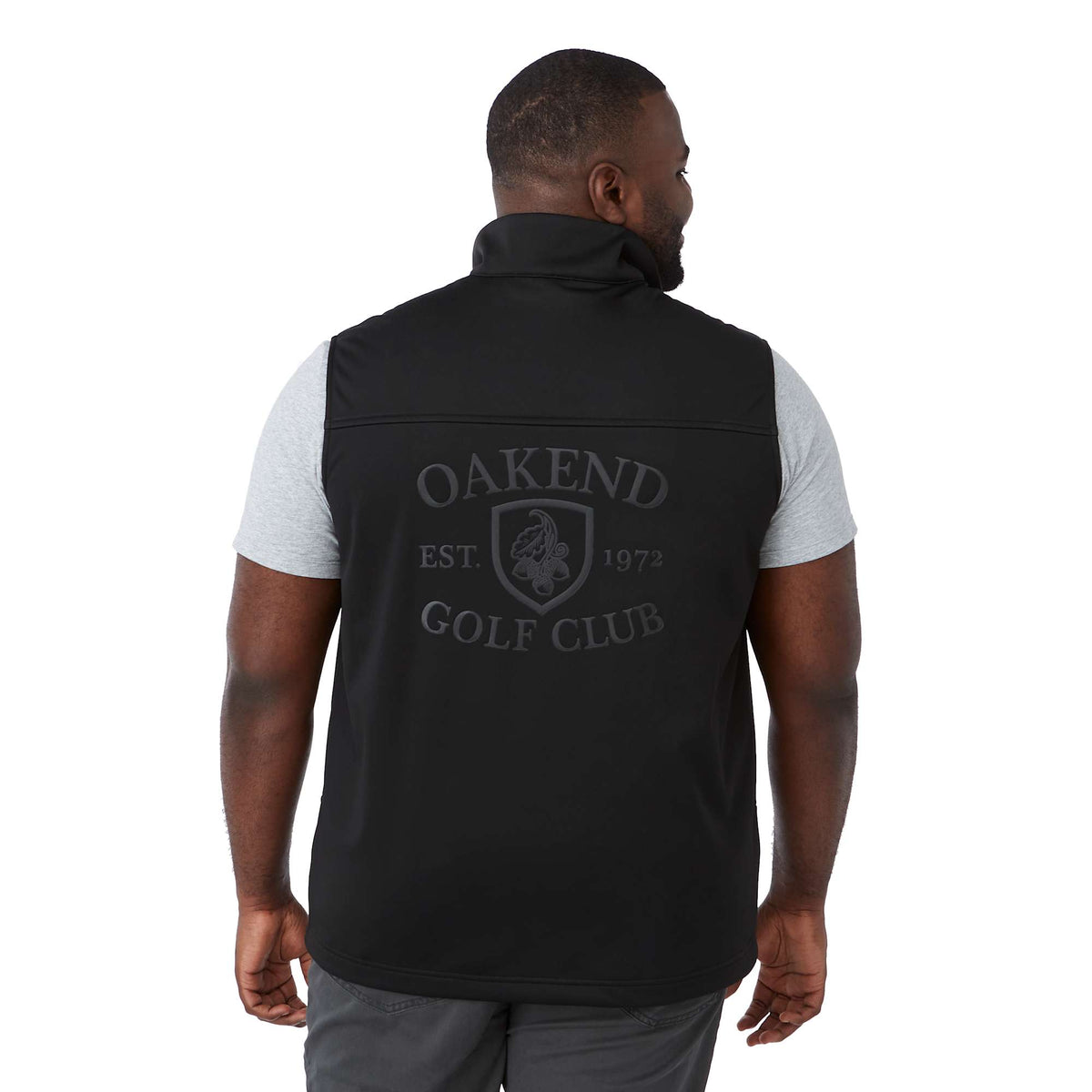 Joris Recycled Waterproof Softshell Vest for Men Embroidery - Black - Back On Model