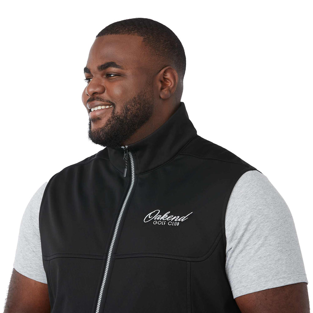 Joris Recycled Waterproof Softshell Vest for Men Laser Engraving - Black - Detail On Model