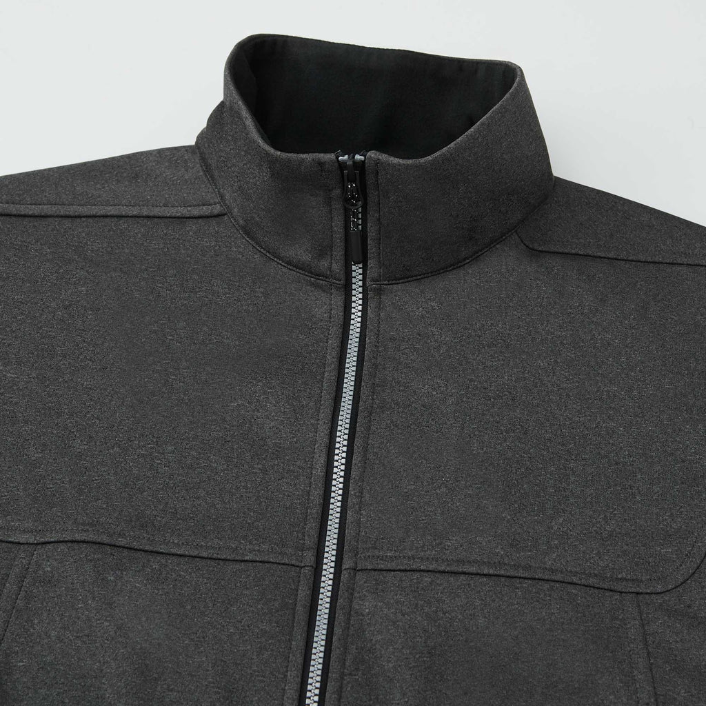 Joris Recycled Waterproof Softshell Vest for Men Laser Engraving - Heather Dark Charcoal - Detail 5