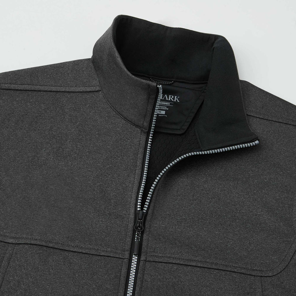 Joris Recycled Waterproof Softshell Vest for Men Laser Engraving - Heather Dark Charcoal - Detail