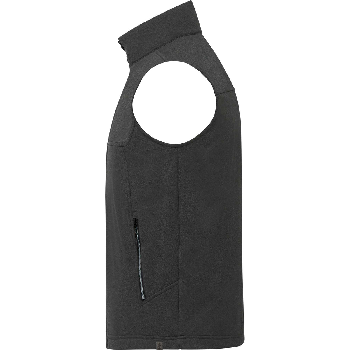 Joris Recycled Waterproof Softshell Vest for Men Laser Engraving - Heather Dark Charcoal - Left Side