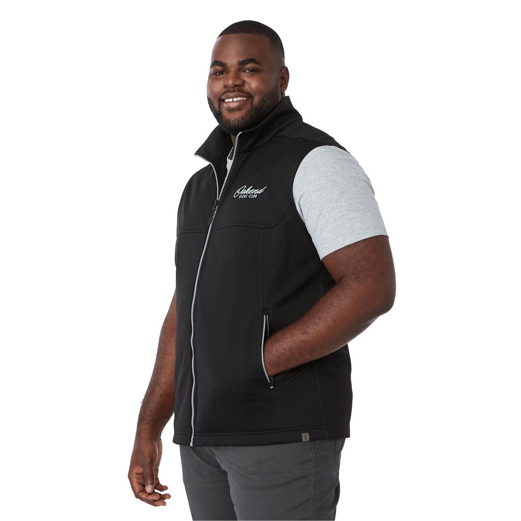 Joris Recycled Waterproof Softshell Vest for Men Transfer - Black - Left Angle On Model