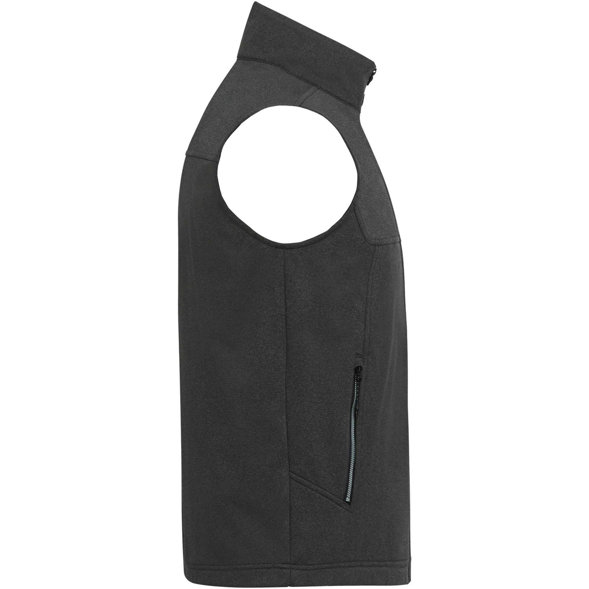 Joris Recycled Waterproof Softshell Vest for Men Transfer - Heather Dark Charcoal - Right Side