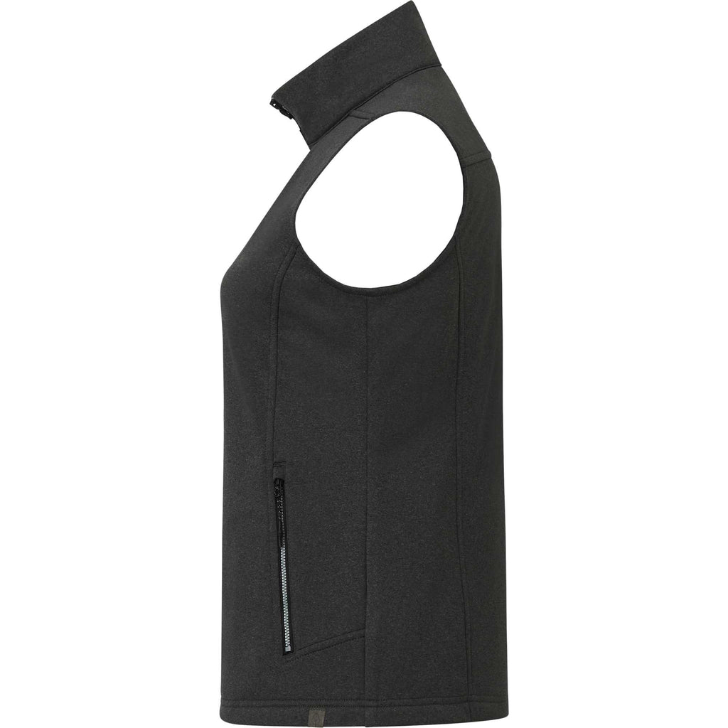Joris Recycled Waterproof Softshell Vest for Women Embroidery - Heather Dark Charcoal - Left Side