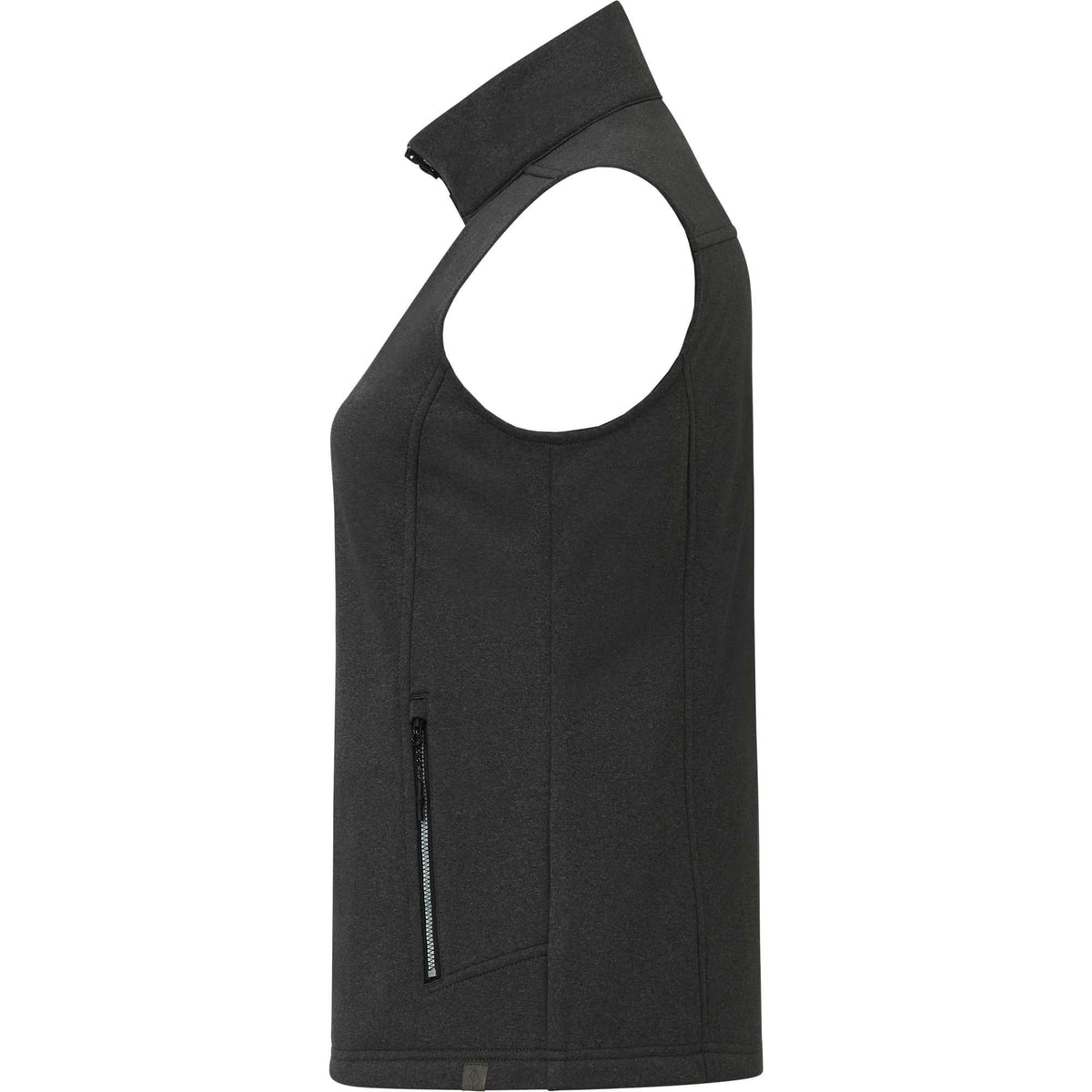 Joris Recycled Waterproof Softshell Vest for Women Embroidery - Heather Dark Charcoal - Left Side