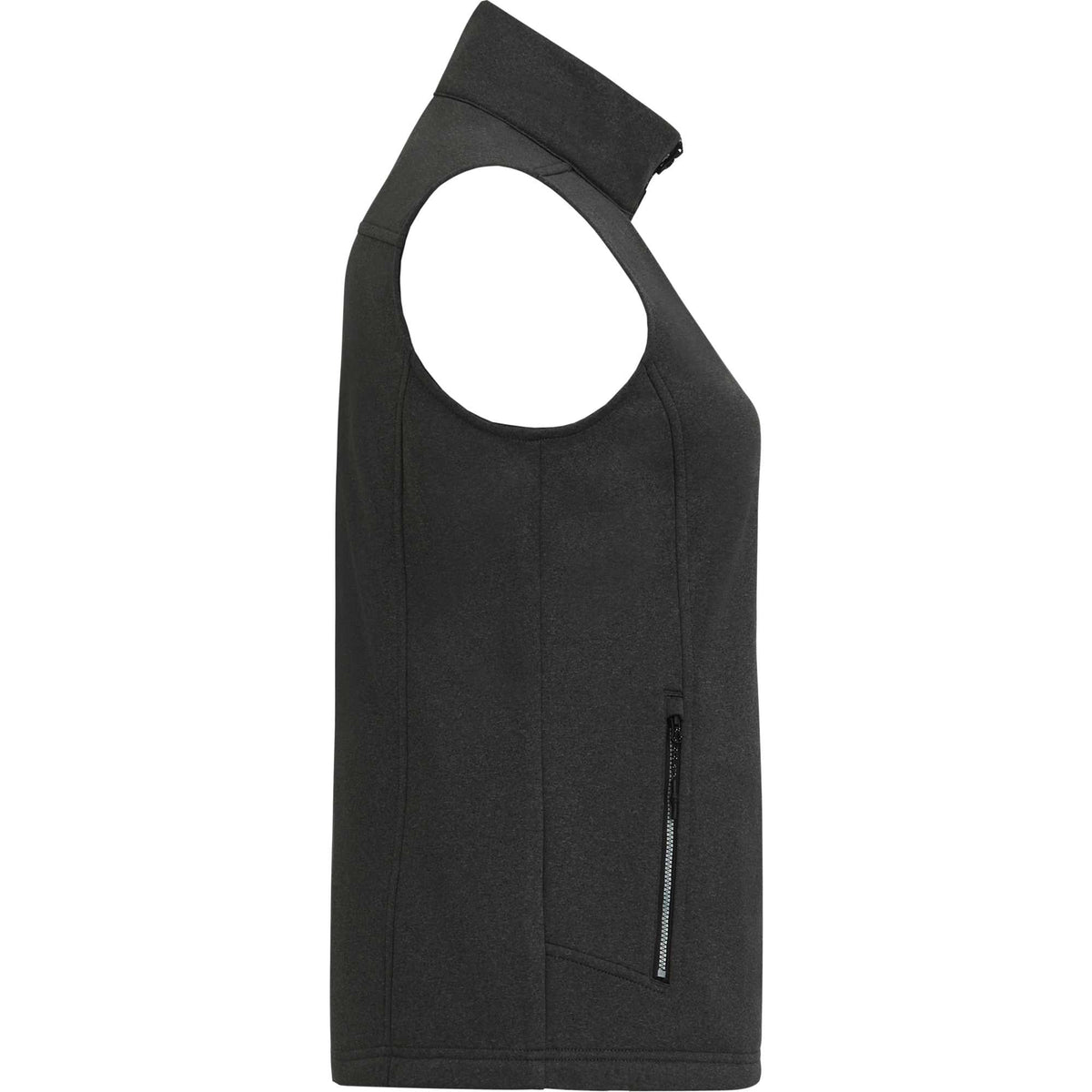 Joris Recycled Waterproof Softshell Vest for Women Embroidery - Heather Dark Charcoal - Right Side