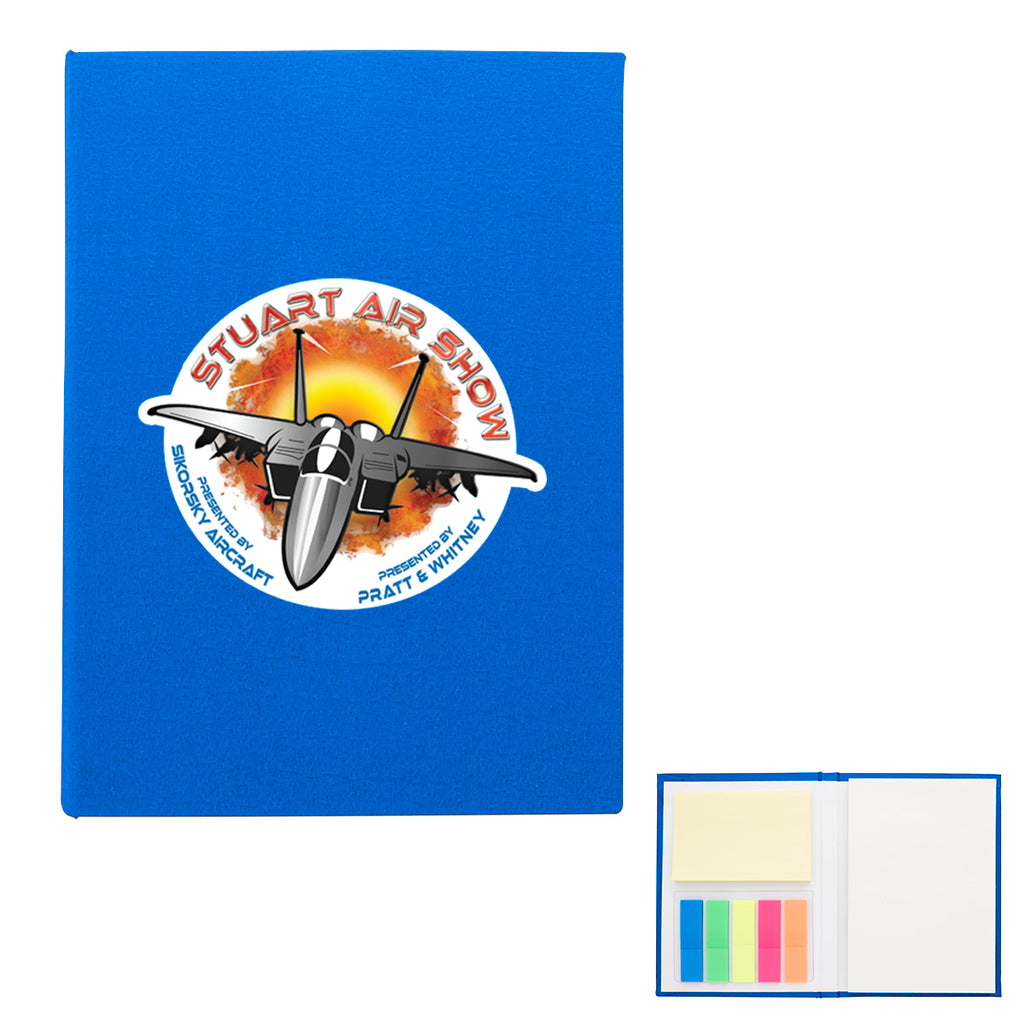 Jotter with Sticky Notes and Page Flags - Blue - Full Color