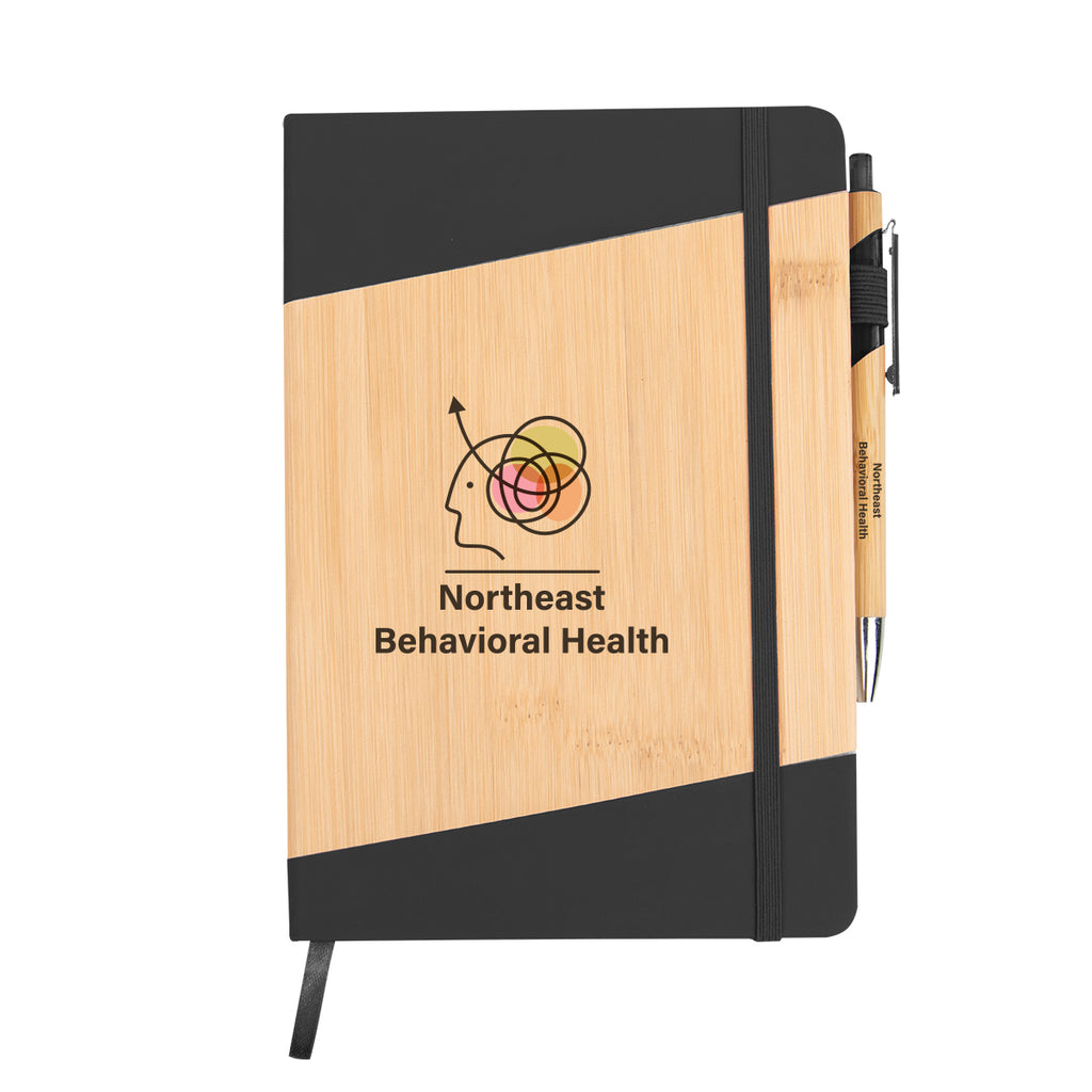 Journal and Pen in Bamboo - Black - Colorbrite