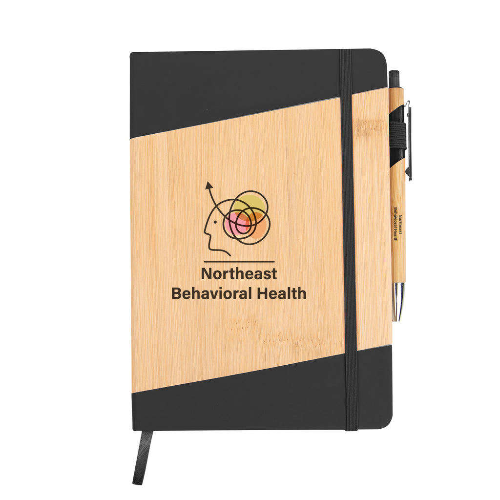 Journal and Pen in Bamboo - Black - Full Color