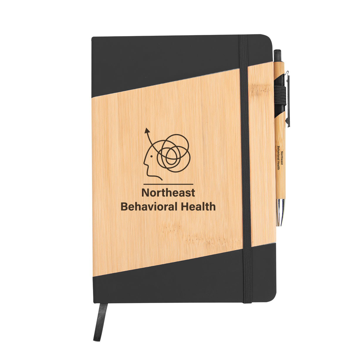 Journal and Pen in Bamboo - Black - Silk Screen