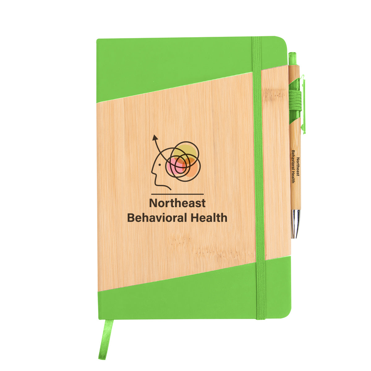 Journal and Pen in Bamboo Full Color - Green - Colorbrite